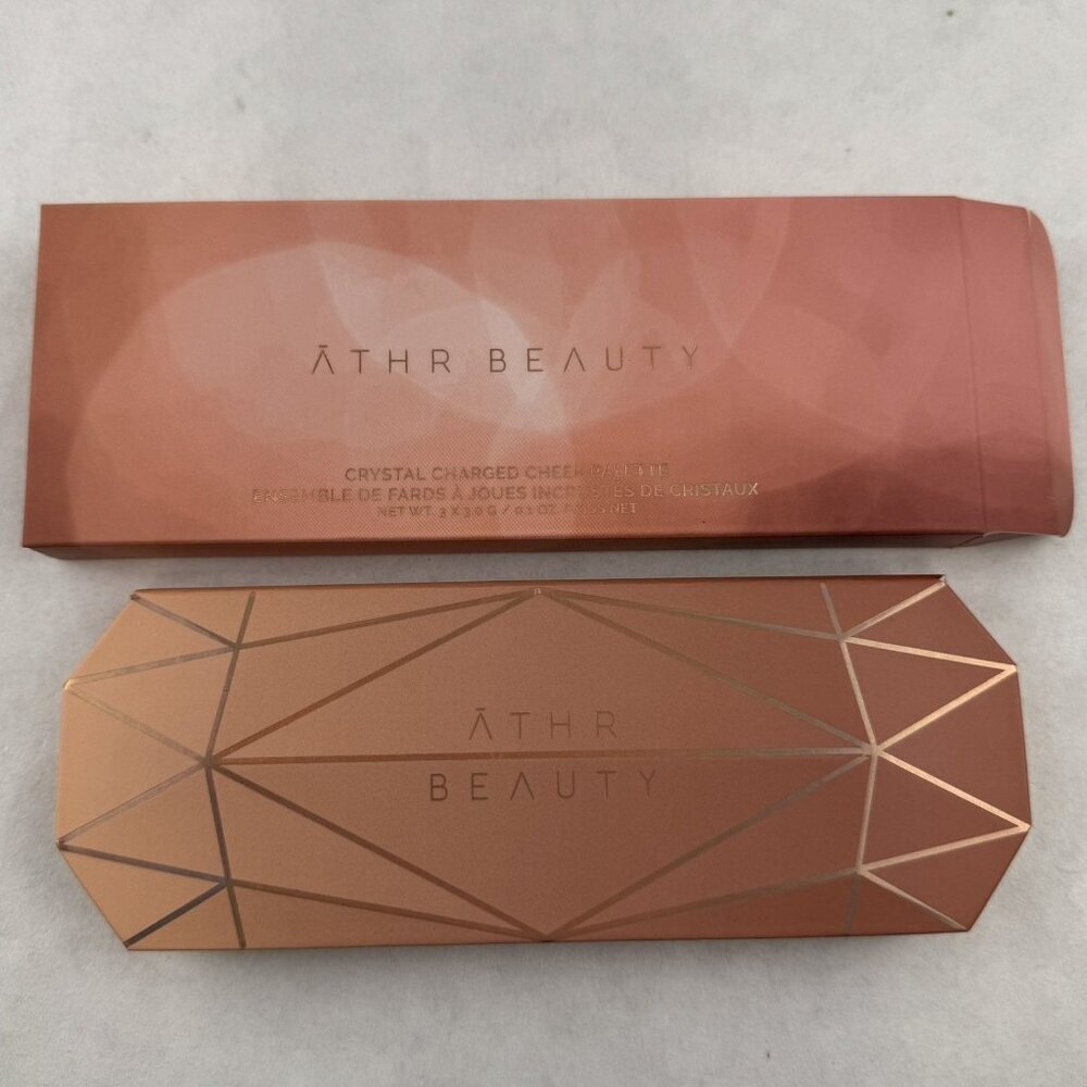Athr Beauty Amber Crystal Charged Cheek Palette 3 Shades Blush Highlighter NEW - Picture 2 of 8